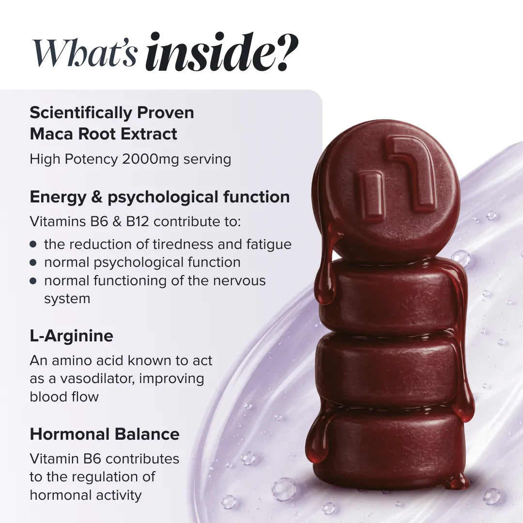 Novomins Libido Gummies de Maca noire énergie B12