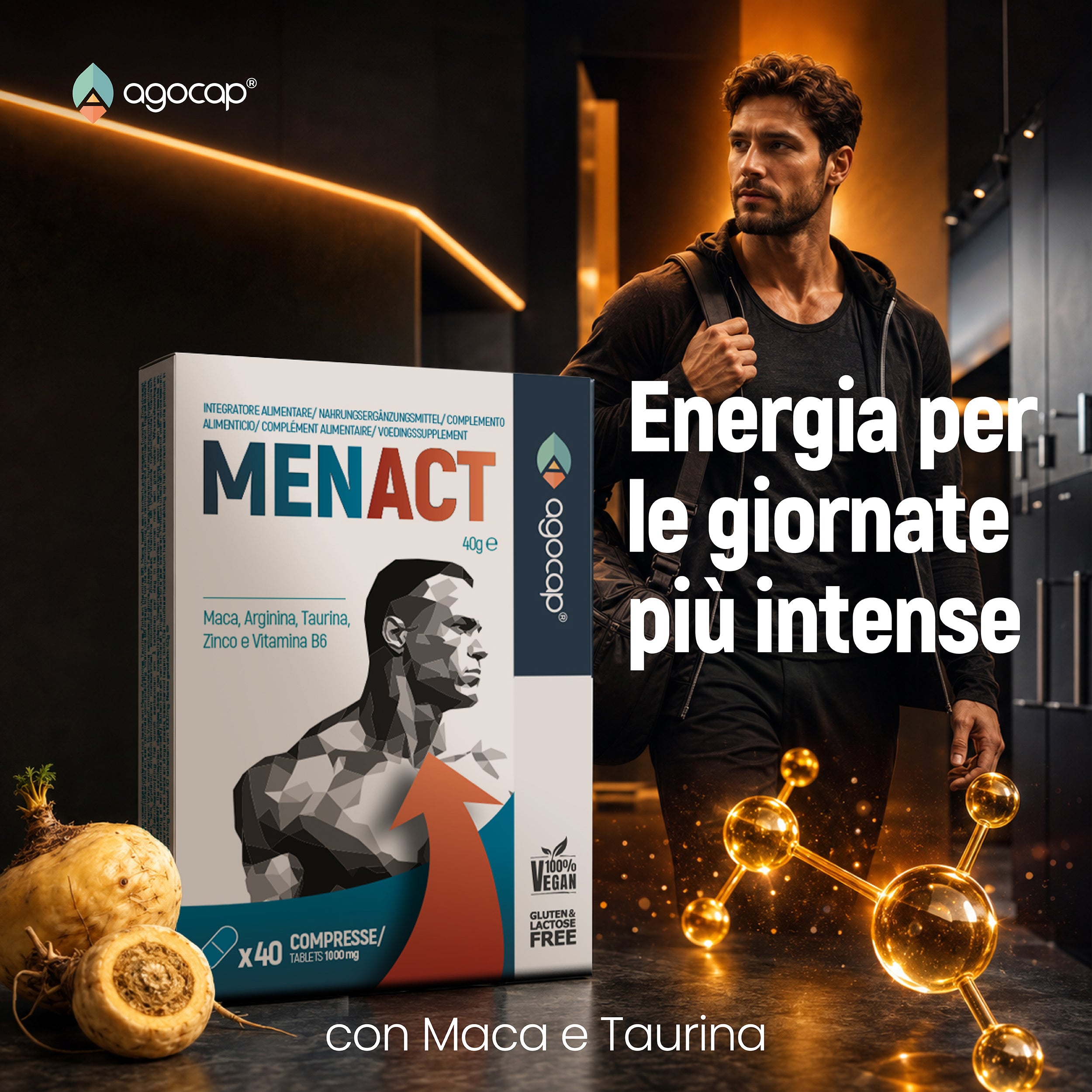 Agocap MENACT maca homme complément 40 gélules énergie