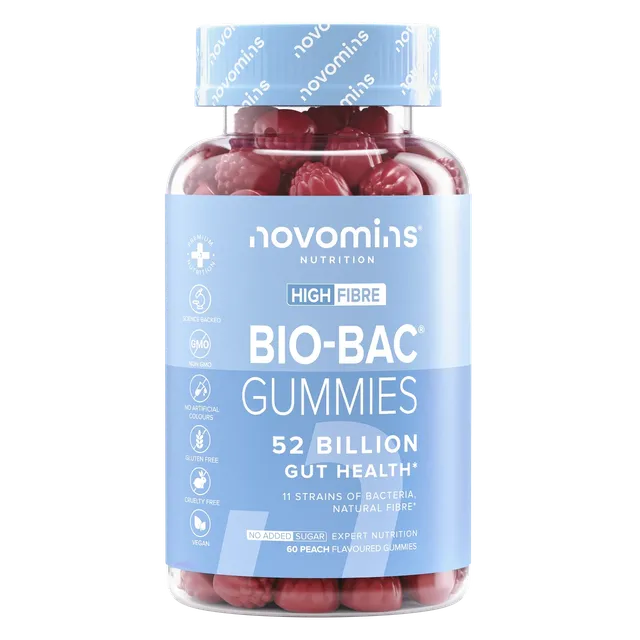 Novomins Santé intestinale Gummies Bio-Bac pêche 52 mds