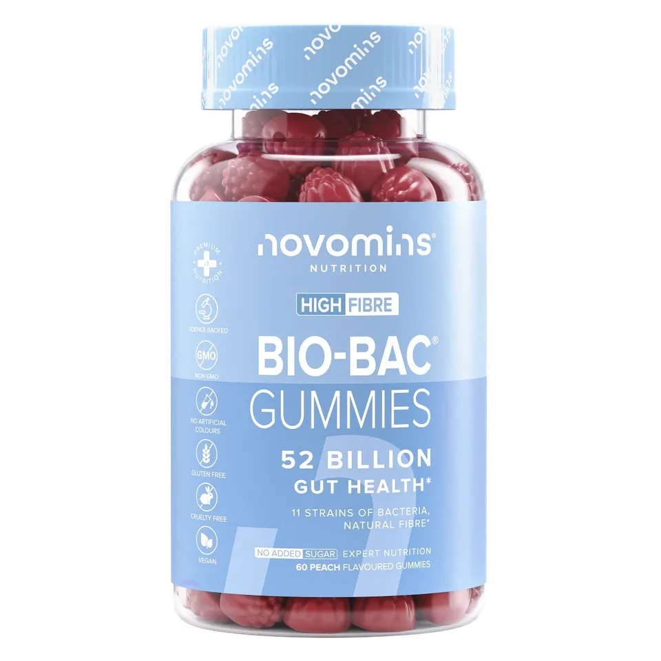 Novomins Santé intestinale Gummies Bio-Bac pêche 52 mds