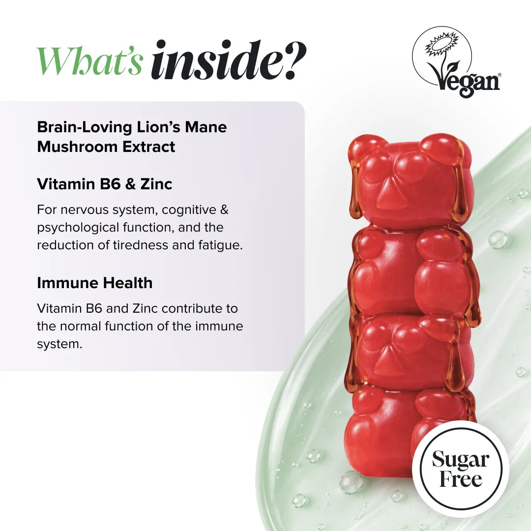 Novomins Lion Gummies Crinière Lion Enfants Mémoire